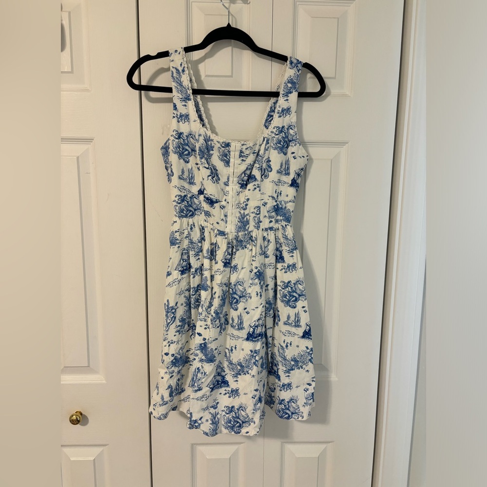 7 For All Mankind Marine Life Toile Dress NEVER WORN - Picture 7 of 14